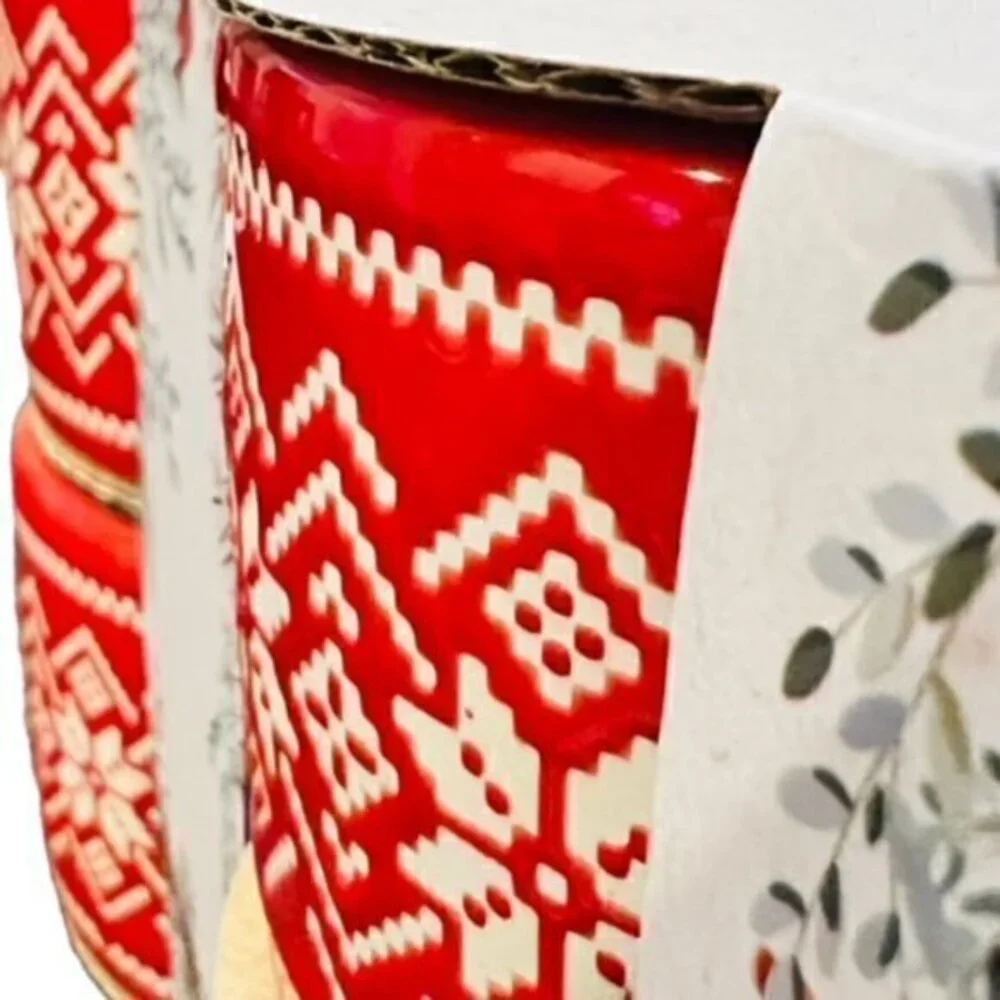 CHRISTMAS SWEATER Ceramic RAMEKINS Set‎ of 4 Red CHRISTMAS NEW BAKESHOP GIFT NIB